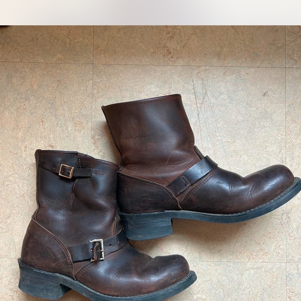 Moto Brown Leather Boots